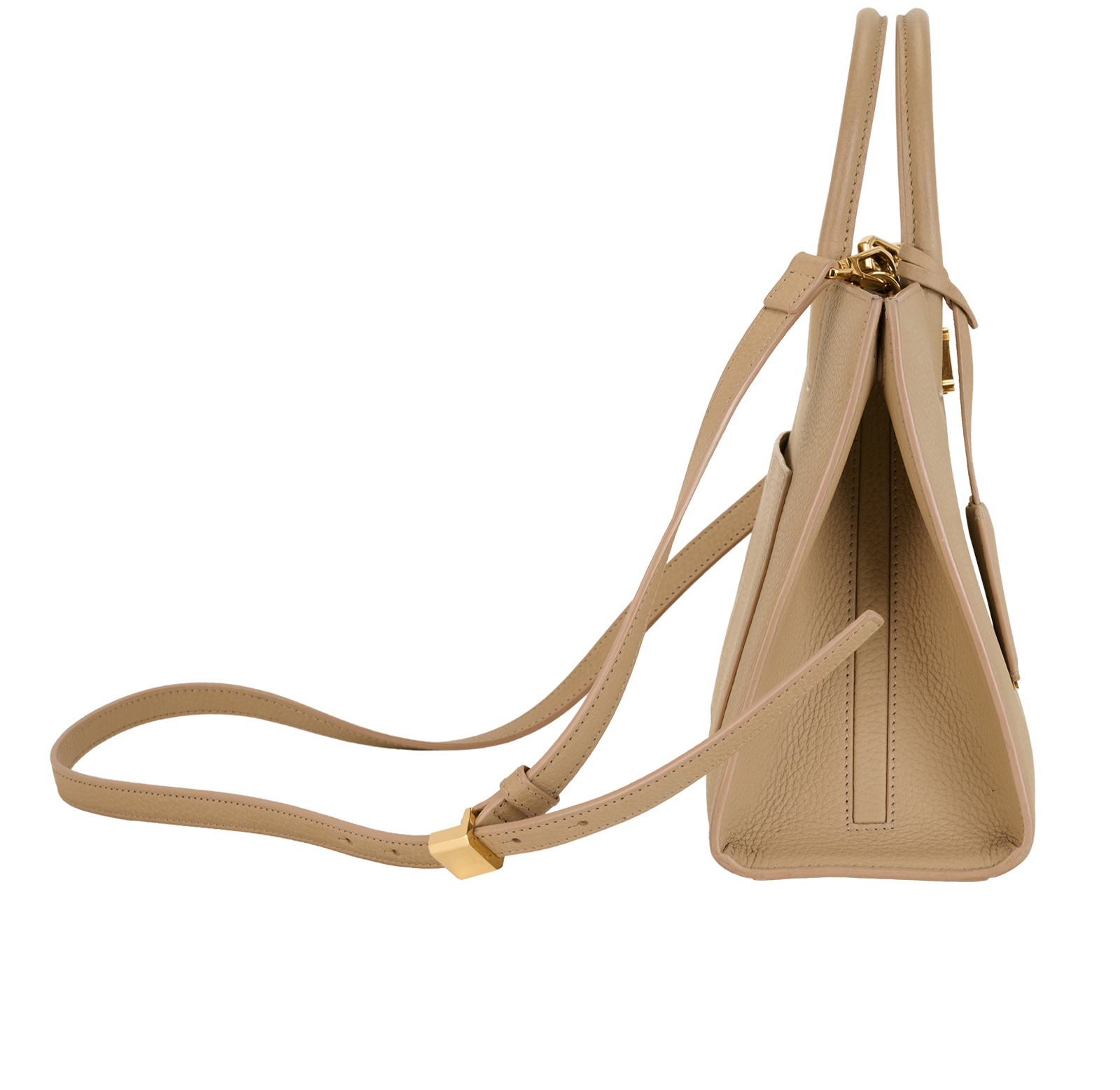 Mini Frances Tote, &pound;550, Handbags, Beige, Leather, Side view